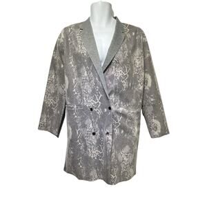 coster copenhagen womens Size 36 Snap button up Snake Print long Jacket Duster